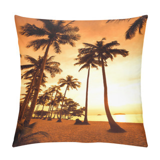 Personality  Coconut Palms On Sand Beach In Tropic On Pillow Covers