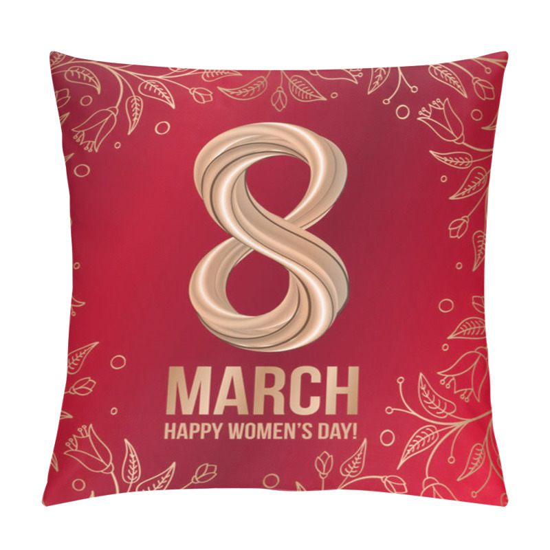 Personality  Greeting card 8 March, Happy womens day pillow covers