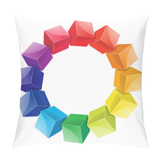 Personality  Color Wheel 3d From Cubes Pillow Covers