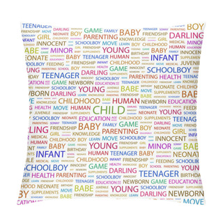 Personality  CHILD. Word Collage On White Background Pillow Covers