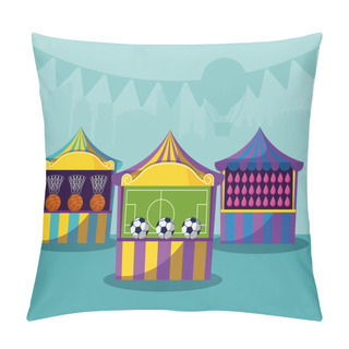 Personality  Set Of Circus Tents With Games Pillow Covers