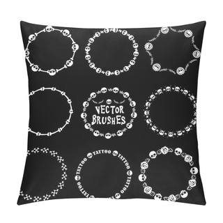 Personality  Grunge Collection Line Brushe Skull Pillow Covers
