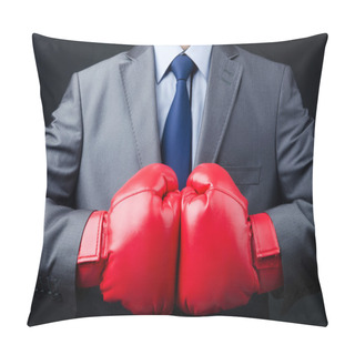 Personality  Businessman With Boxing Gloves Pillow Covers