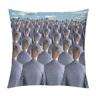 Personality  Rear View Of Many Businessmen Pillow Covers