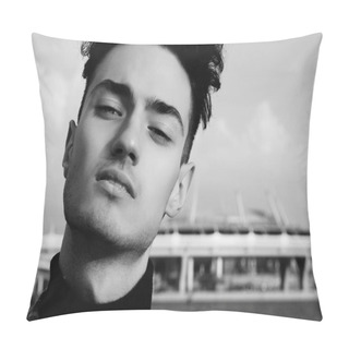 Personality  Close-up Handsome Man Portrait  Pillow Covers
