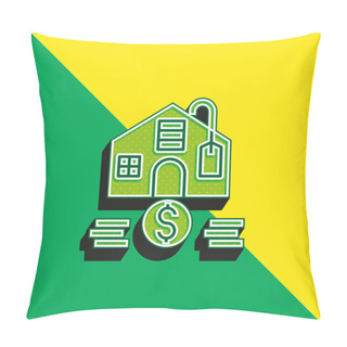 Personality  Affordable Green And Yellow Modern 3d Vector Icon Logo Pillow Covers