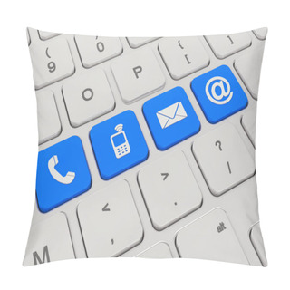 Personality  Contact Us - Keyboard - Blue Pillow Covers