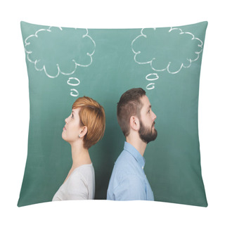 Personality  Professors With Thought Bubble On Chalkboard Pillow Covers