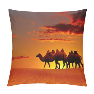 Personality  Desert Fantasy, Camels Walking Pillow Covers