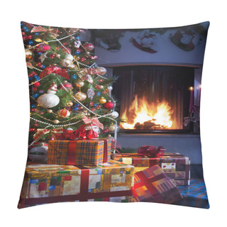 Personality  Christmas Tree And Christmas Gift Pillow Covers