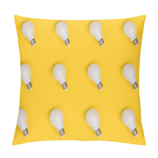 Personality  Full Frame Of Arrangement Of Light Bulbs Isolated On Yellow Pillow Covers