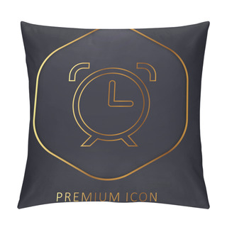 Personality  Alarm Clock Symbol Golden Line Premium Logo Or Icon Pillow Covers