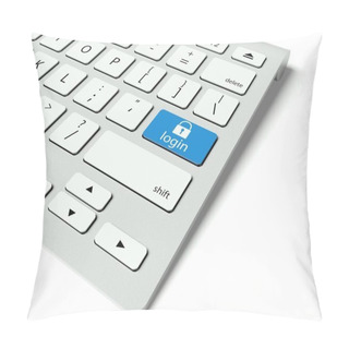 Personality  Keyboard And Blue Login Button, Internet Concept Pillow Covers