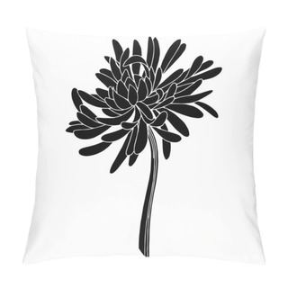 Personality  Vector Chrysanthemum Botanical Flower. Black And White Engraved Ink Art. Isolated Chrysanthemum Illustration Element. Pillow Covers