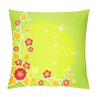 Personality  Spring Green Floral Background Pillow Covers