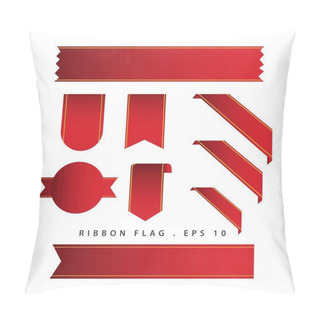 Personality  Ribbon Flag Vector Template Design Illustration Pillow Covers