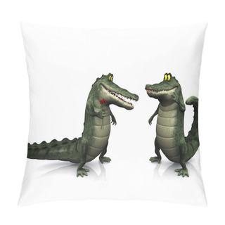 Personality  Cartoon Crocodile Couple. Pillow Covers