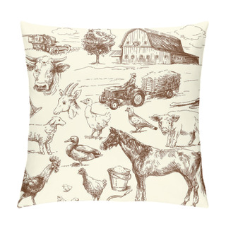 Personality  Original Hand Drawn Farm Collection Pillow Covers