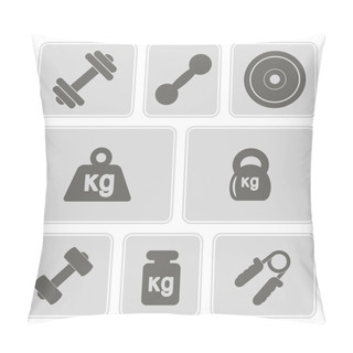Personality  Set Of Monochrome Icons With Weight Pillow Covers