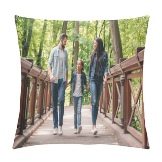 Personality  Interracial Family Spending Time Together Pillow Covers