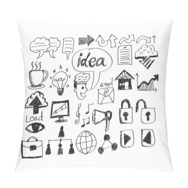 Personality  Hand doodle Business doodles pillow covers