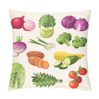 Personality  Set Of Colorful Vegetables Pillow Covers