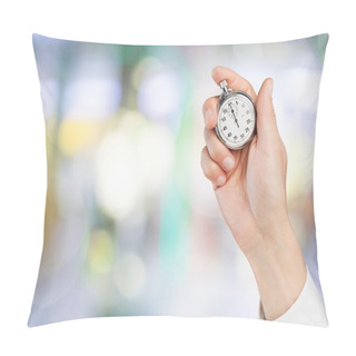 Personality  Stopwatch In Human Hand Pillow Covers
