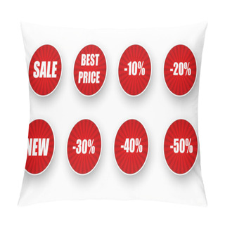 Personality  Vector Set Of Sale Labels. Pillow Covers