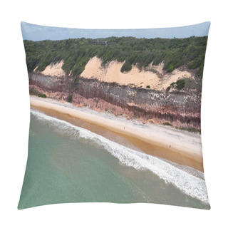 Personality  Scenic Cliffs At Pipa Beach In Rio Grande Do Norte. Brazil Northeast. Vacations Landscape. Paradise Scenery. Pipa Beach At Rio Grande Do Norte. Scenic Cliffs On The Beach. Brazil Northeast. Pillow Covers