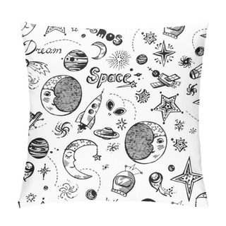 Personality  Hand Drawn Pattern With Space Elements Pillow Covers