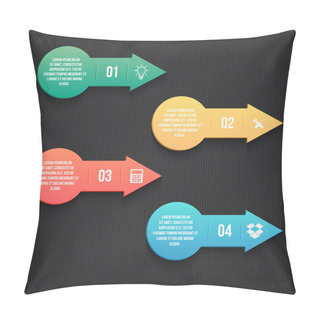 Personality  Steps Process Arrows. Vector Illustration Pillow Covers