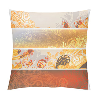 Personality  Eastern Hand Drawn Banners Set Pillow Covers