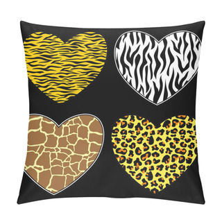 Personality  Hearts With Animal Print Pillow Covers