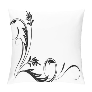 Personality  Decorative Floral Corner Ornament For Stencil Isolated On White  Pillow Covers