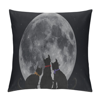 Personality  Cats With Full Moon Pillow Covers