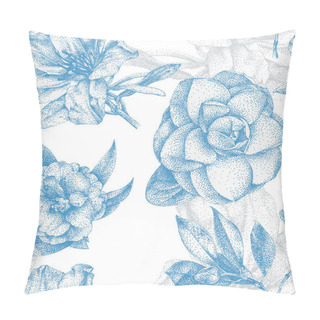 Personality  Seamless Pattern With Different Flowers And Plants Drawn By Hand Pillow Covers