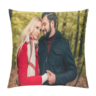 Personality  Happy Couple In Autumn Park    Pillow Covers