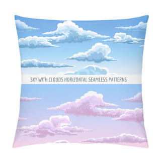 Personality  Blue Sky With Clouds Seamless Pattern Pillow Covers