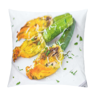 Personality  Fried Zucchini Flowers Stuffed With Cream Cheese, Ricotta, Tasty Pillow Covers