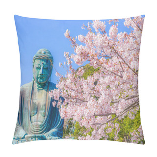 Personality  Sakura Of The Great Buddha Of Kamakura And Full Bloom Pillow Covers