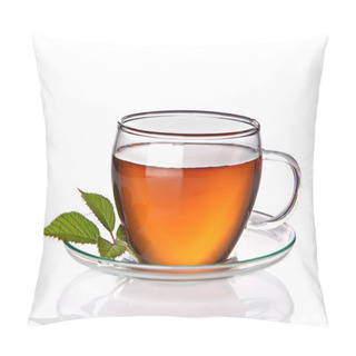 Personality  Tea Cup With Herbal Leaves Pillow Covers