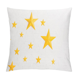 Personality  Yellow Cardboard Stars On Light Textured Background Pillow Covers