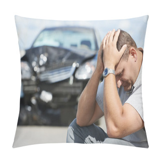 Personality  Upset Man After Car Crash Pillow Covers