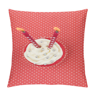 Personality  Red Muffin Candles Pillow Covers