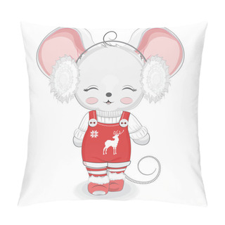 Personality  Happy New Year Little Mouse Girl Pillow Covers