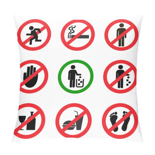 Personality  Prohibitory Vector Icons Pillow Covers