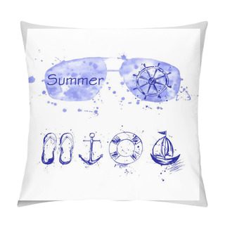 Personality  Summer Set With Sunglasses Pillow Covers