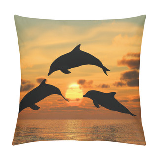 Personality  Dolphin Yellow Sunset Pillow Covers
