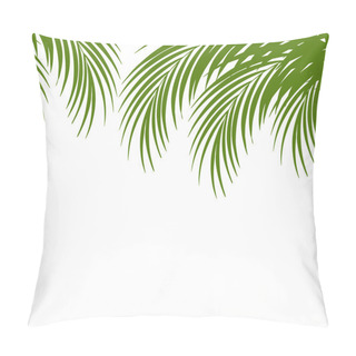 Personality  Palm Leaf Silhouettes Background. Tropical Leaves. Vector Illustration Pillow Covers