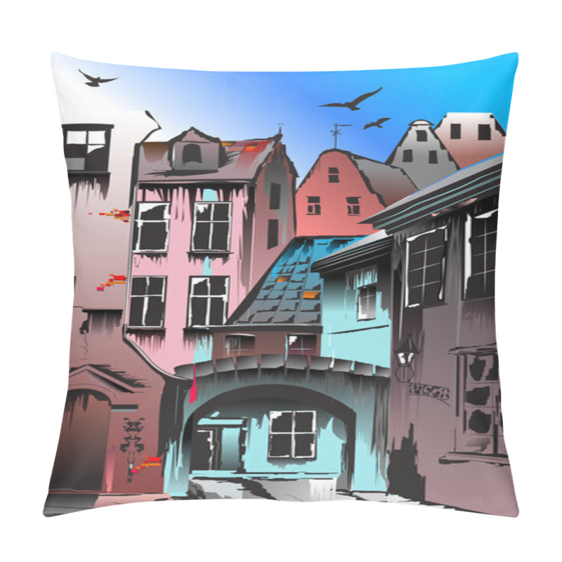 Personality  Medieval European city pillow covers